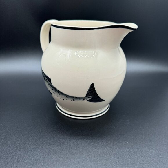 Unique handpainted Emma Bridgewater Black Salmon Jug pitcher rare hard to find - Picture 3 of 13